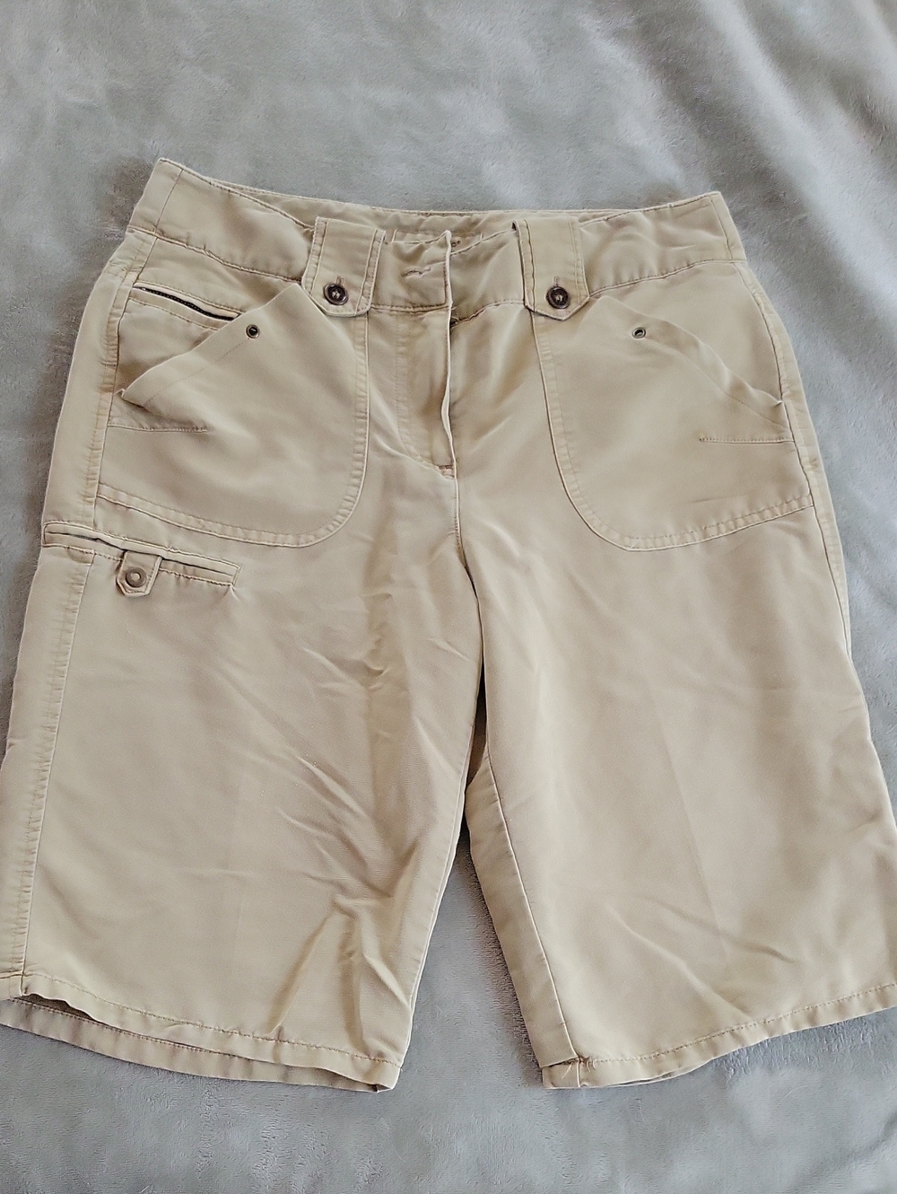 SANDRO Light Tan Flat-Front Walking Shorts, Elevated Cargo